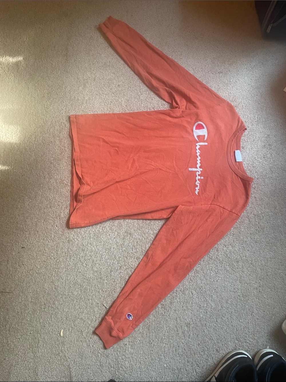 Champion Orange Long Sleeve Logo Shirt
